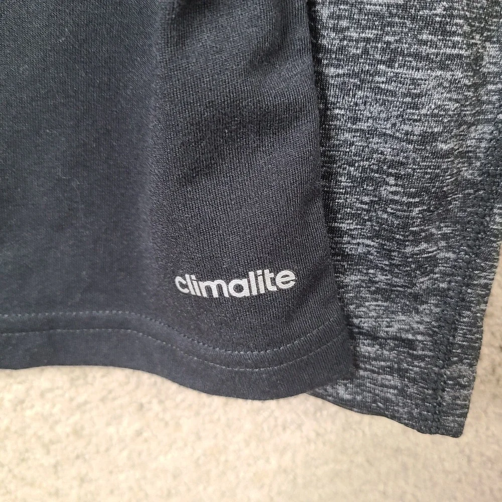 Adidas Shirt Men L Black Gray Ultimate Tee Louisville Cardinals Raglan Climalite